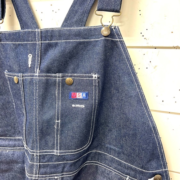 Denim overalls 46x30 USA works bluejean bib overalls - Picture 7 of 8